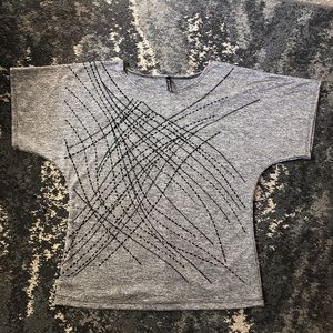 Grey blouse with black beads